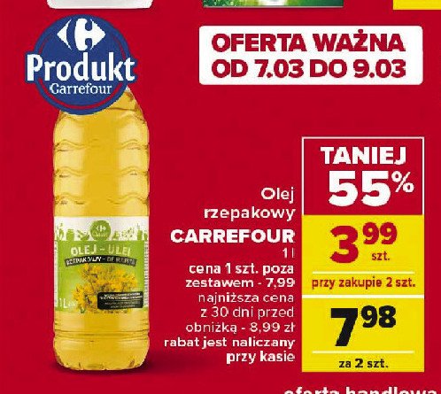 Olej rzepakowy Carrefour promocja