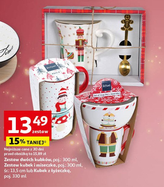 Kubek z łyżeczką 330 ml Actuel promocja w Auchan