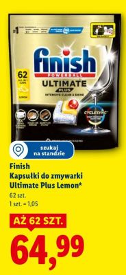 Kapsułki do zmywarki Finish Ultimate Plus Lemon promocja w Lidl