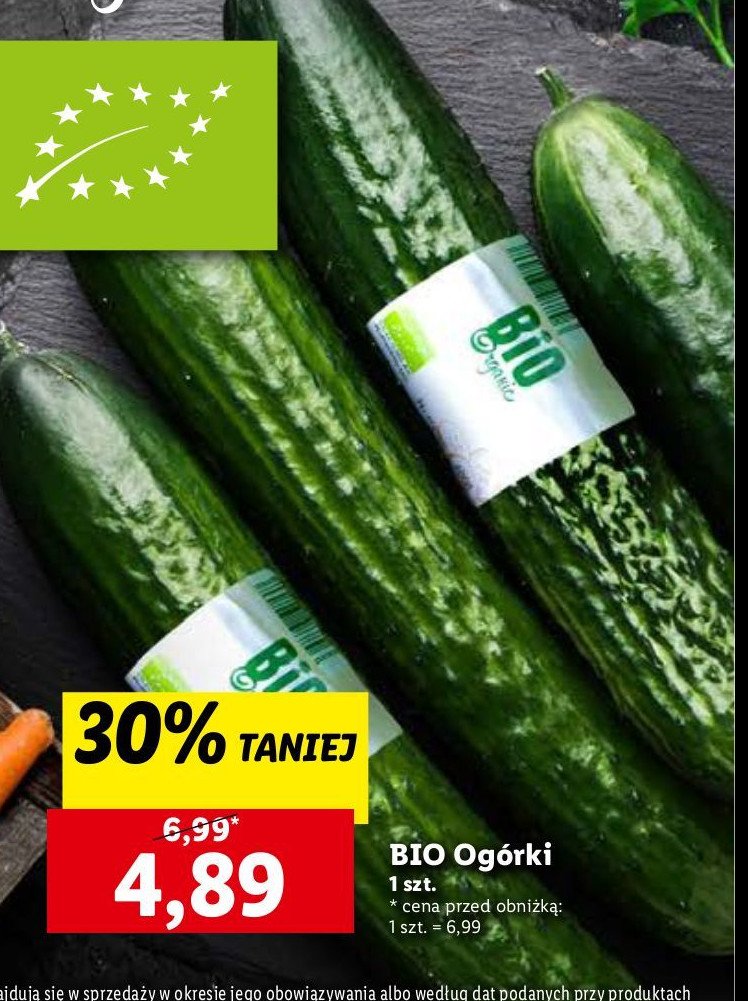 Ogórek długi bio promocja w Lidl