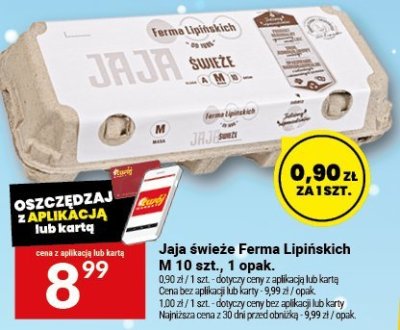 Jaja świeże Ferma Lipińskich M 10 szt promocja w Twój Market