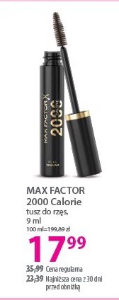 Tusz do rzęs Max factor 2000 calorie dramatic volume promocja w Hebe