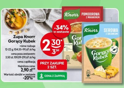 Zupa Knorr Gorący Kubek różne rodzaje promocja w Żabka