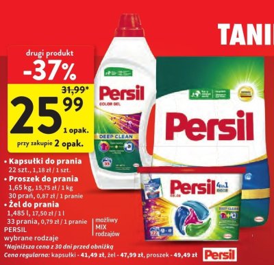 Proszek do prania PERSIL 1,65 kg 30 prań promocja w Intermarche