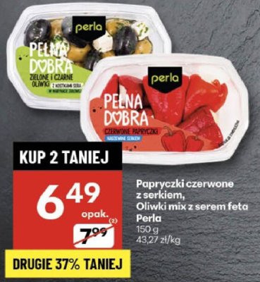 Papryczki czerwone z serkiem, oliwki mix z serem feta Perla promocja w Delikatesy Centrum