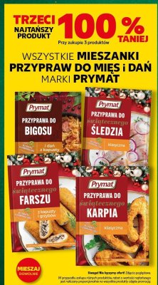 Wszystkie mieszanki przypraw do mięs i dań marki Prymat TRZECIA -100% promocja w Kaufland