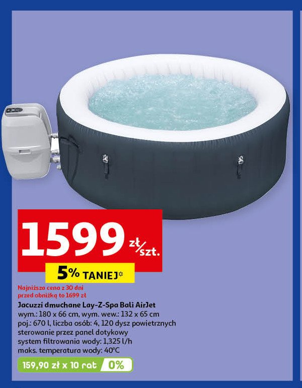 Basen z hydromasażem airjet bali 180 x 66 cm Bestway promocja