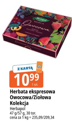 Herbata ekspresowa Owocowa/Ziołowa Kolekcja Herbapol promocja w Leclerc