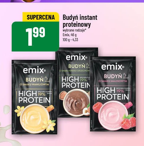 Budyń high protein waniliowy Emix promocja