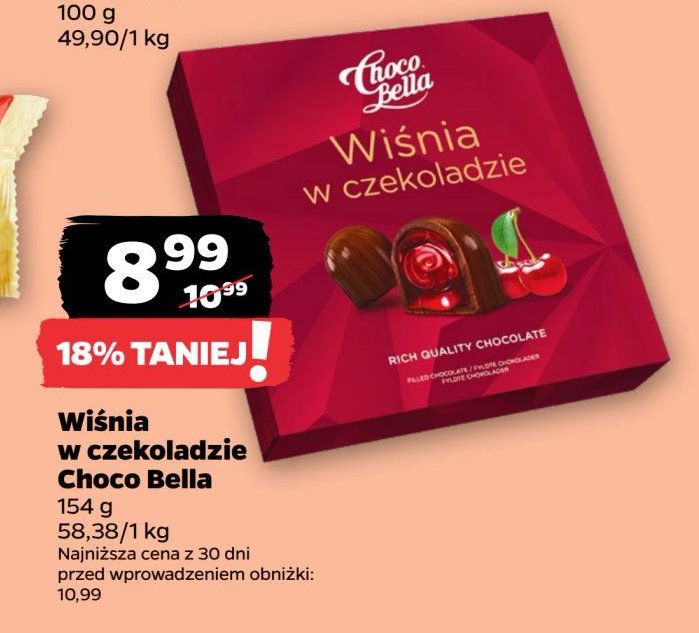 Bombonierka wiśnia w czekoladzie Chocobella promocja