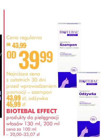 Szampon przeciw wypadaniu włosów Biotebal promocja