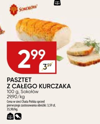 Pasztet z gorąco kurczaka Sokołów promocja w Chata Polska
