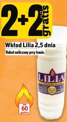 Wkład do zniczy Lilia 2,5 dnia promocja w TOPAZ