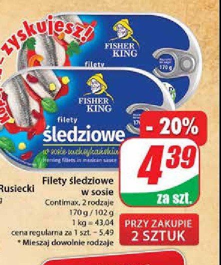 Filety 艣ledziowe w sosie paprykowym Fisher king promocja