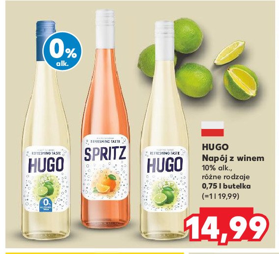 Wino Hugo 0% promocja w Kaufland