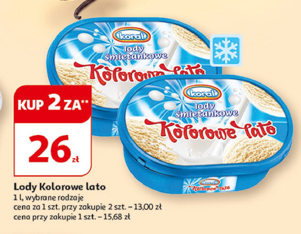 Lody śmietankowe Koral promocja