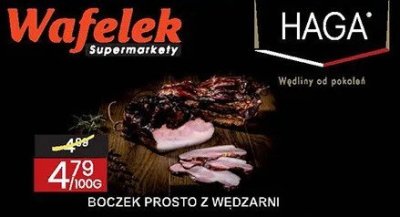 Boczek prosto z wędzarni Haga promocja w Wafelek