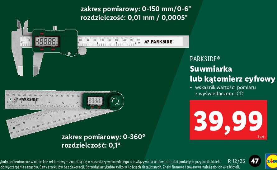 Suwmiarka cyfrowa Parkside promocja w Lidl