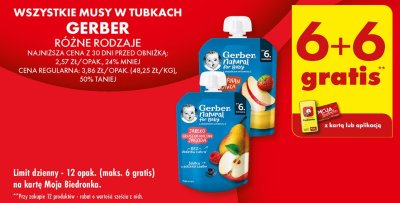 Deserek jabłko gruszka malina i jagoda Gerber natural for baby promocja