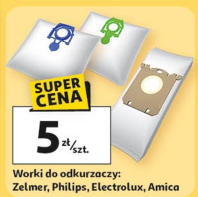 Worki do odkurzaczy: Zelmer, Philips, Electrolux, Amica promocja w Auchan