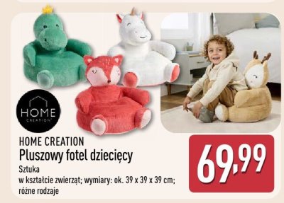 Pluszowy fotel dziecięcy Home Creation promocja w Aldi