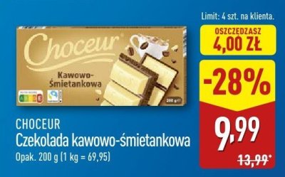 Czekolada Choceur kawowo-śmietankowa promocja w Aldi