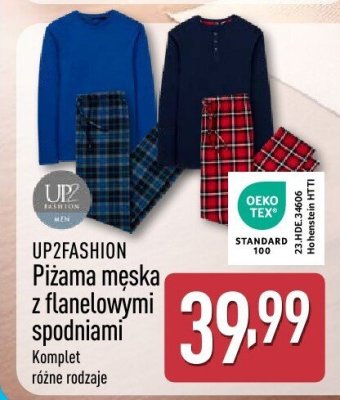 Piżama męska z flanelowymi spodniami komplet różne rodzaje promocja w Aldi