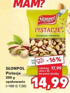 Pistacje prażone solone Słonpol promocja