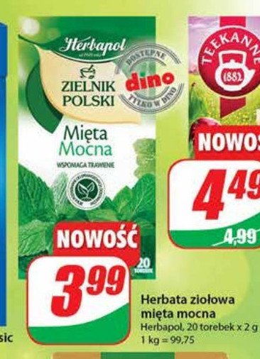 Herbatka mocna mięta Herbapol zielnik polski promocja