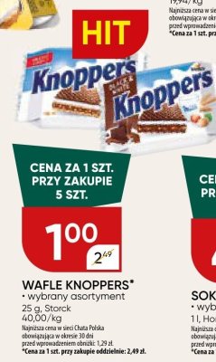 Wafle Knoppers promocja w Chata Polska