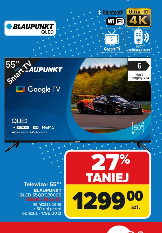 Telewizor 55'' 55qbg7000s Blaupunkt promocja w Carrefour