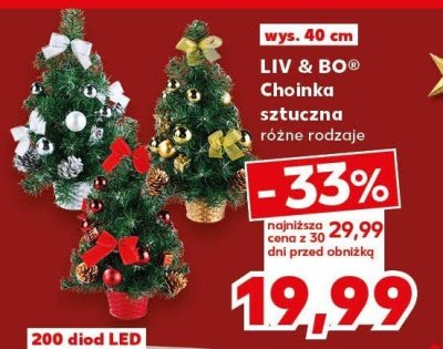 Choinka sztuczna różne rodzaje  promocja w Kaufland