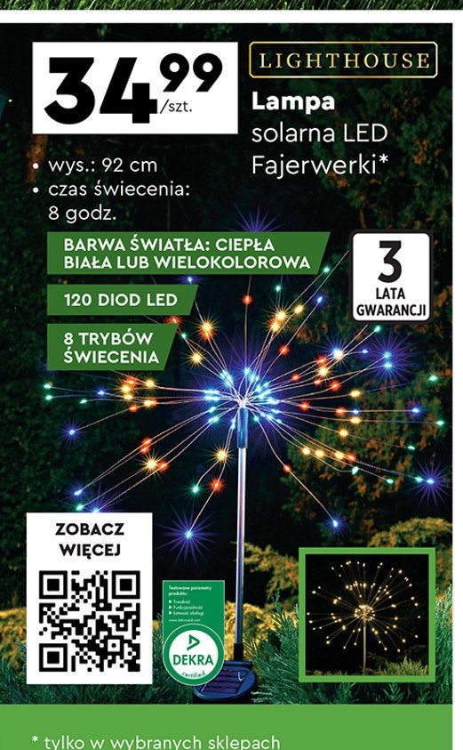 Lampa solarna fajerwerki promocja