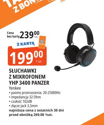 Słuchawki z mikrofonem YHP 3400 PANZER Yenkee promocja w Leclerc