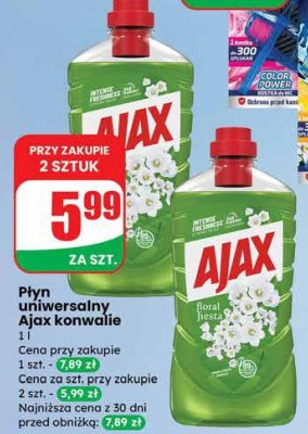 Płyn uniwersalny Ajax konwalie promocja w Dino