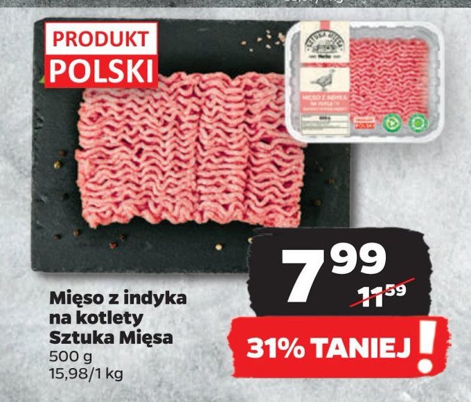 Mięso mielone z indyka SZTUKA MIĘSA NETTO promocja