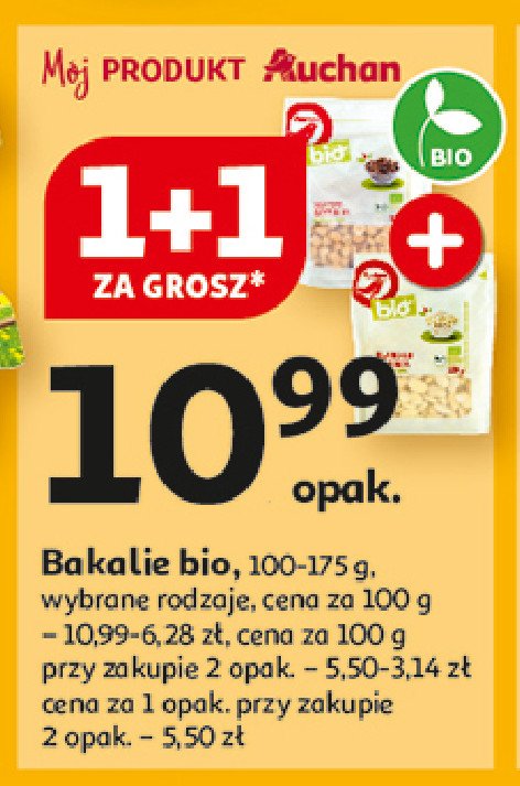 Orzech nerkowca prażone i solone Auchan bio promocja