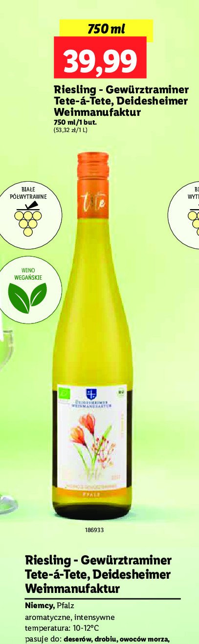 Wino Riesling gewurztraminer deidesheimer weinmanufaktur promocja