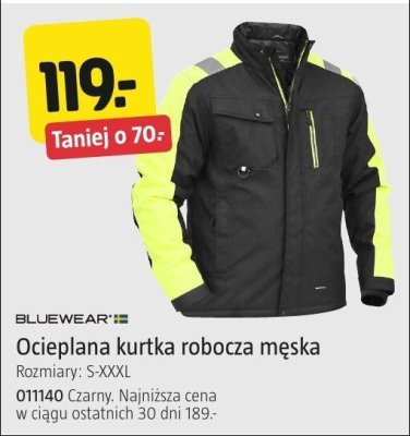 Ocieplana kurtka robocza męska Bluewear Rozmiary: S-XXXL promocja w Jula