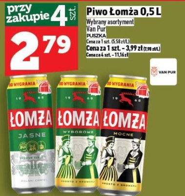 Piwo Łomża 0,5 l promocja w TOPAZ