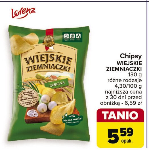 Chipsy o smaku cebulki Lorenz wiejskie ziemniaczki promocja