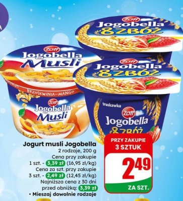 Jogurt musli Jogobella promocja w Dino