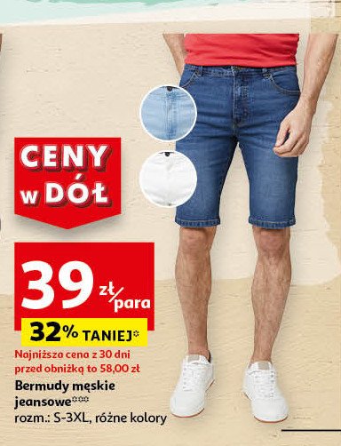 Bermudy jeansowe męskie Auchan inextenso promocja