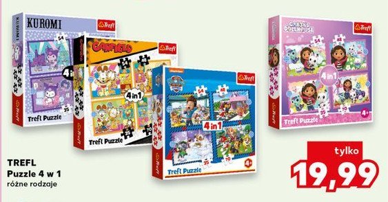 Puzzle 4w1 Trefl promocja w Kaufland