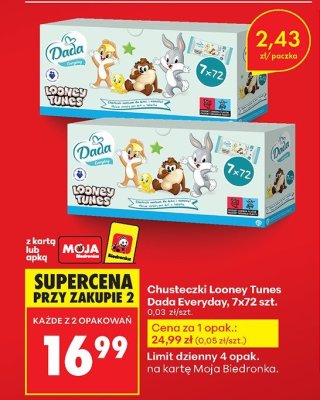 Chusteczki Looney Tunes Everyday 7-pak promocja w Biedronka