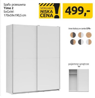 Szafa przesuwna Time 2 promocja w Black Red White