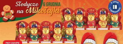 Figurki czekoladowe złote misie  promocja w Dino