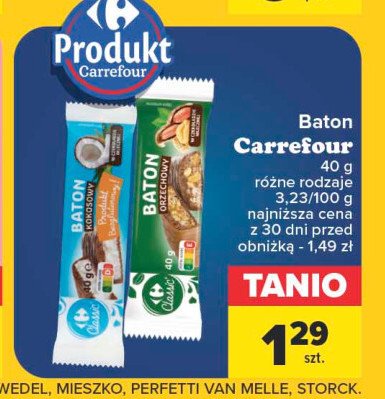 Baton kokosowy w czekoladzie mlecznej Carrefour promocja