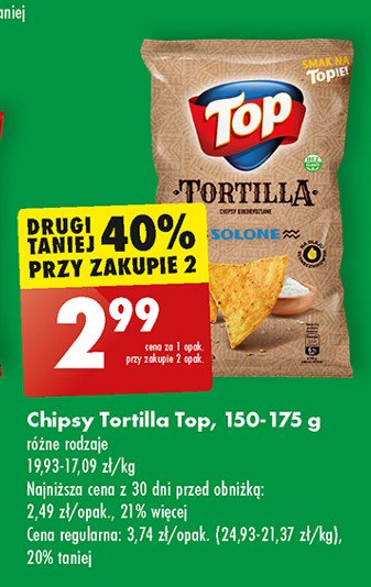 Chipsy tortilla solone Top chips Top (biedronka) promocja