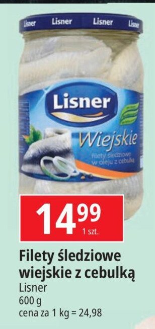 Wiejskie filety śledziowe w oleju z cebulką Lisner promocja